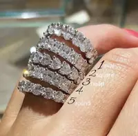 

2019 hot sale USA silver diamond rings