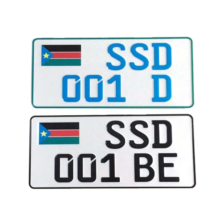 Oem High Quality Embossed South Sudan Aluminum Car License Plate For ...