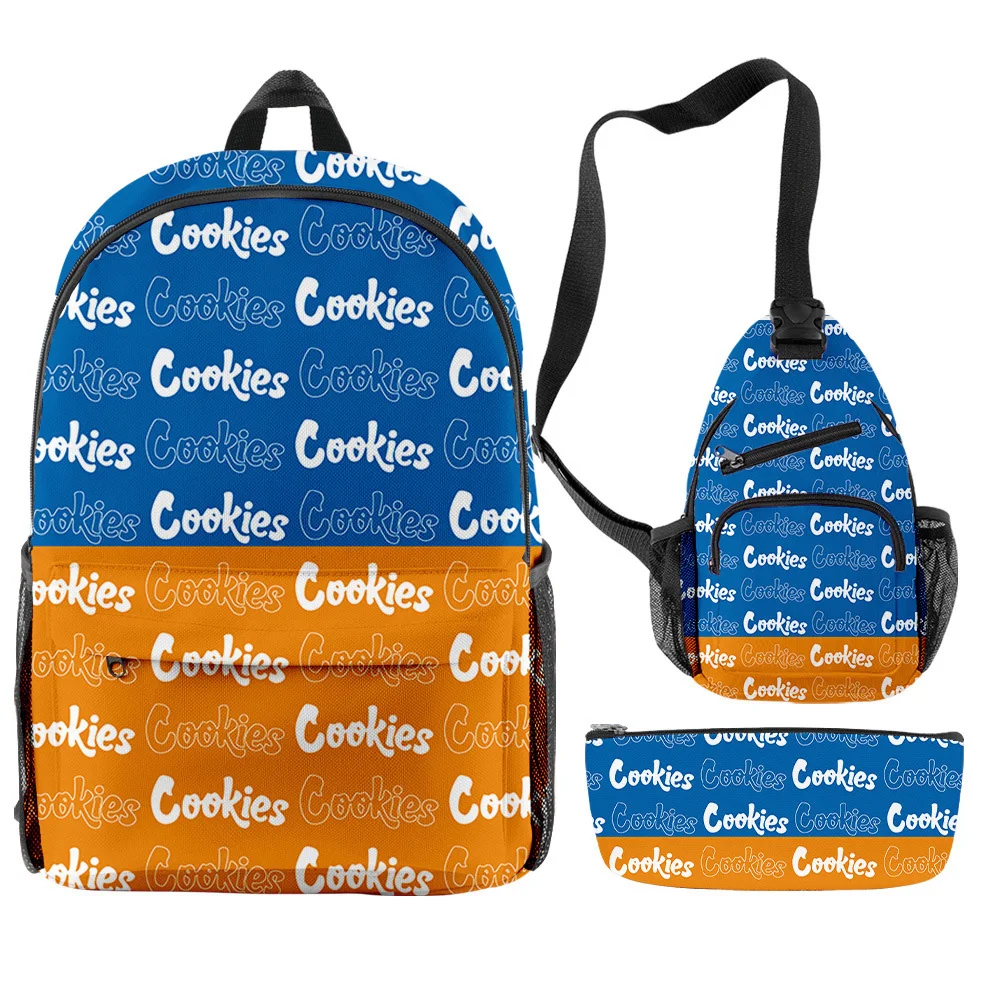 

Amazon 3pcs Cookies 3D Cigar Backpack for Boys Men Mochilas Custom Cookies Print Laptop Shoulder School Bags For Wholesale