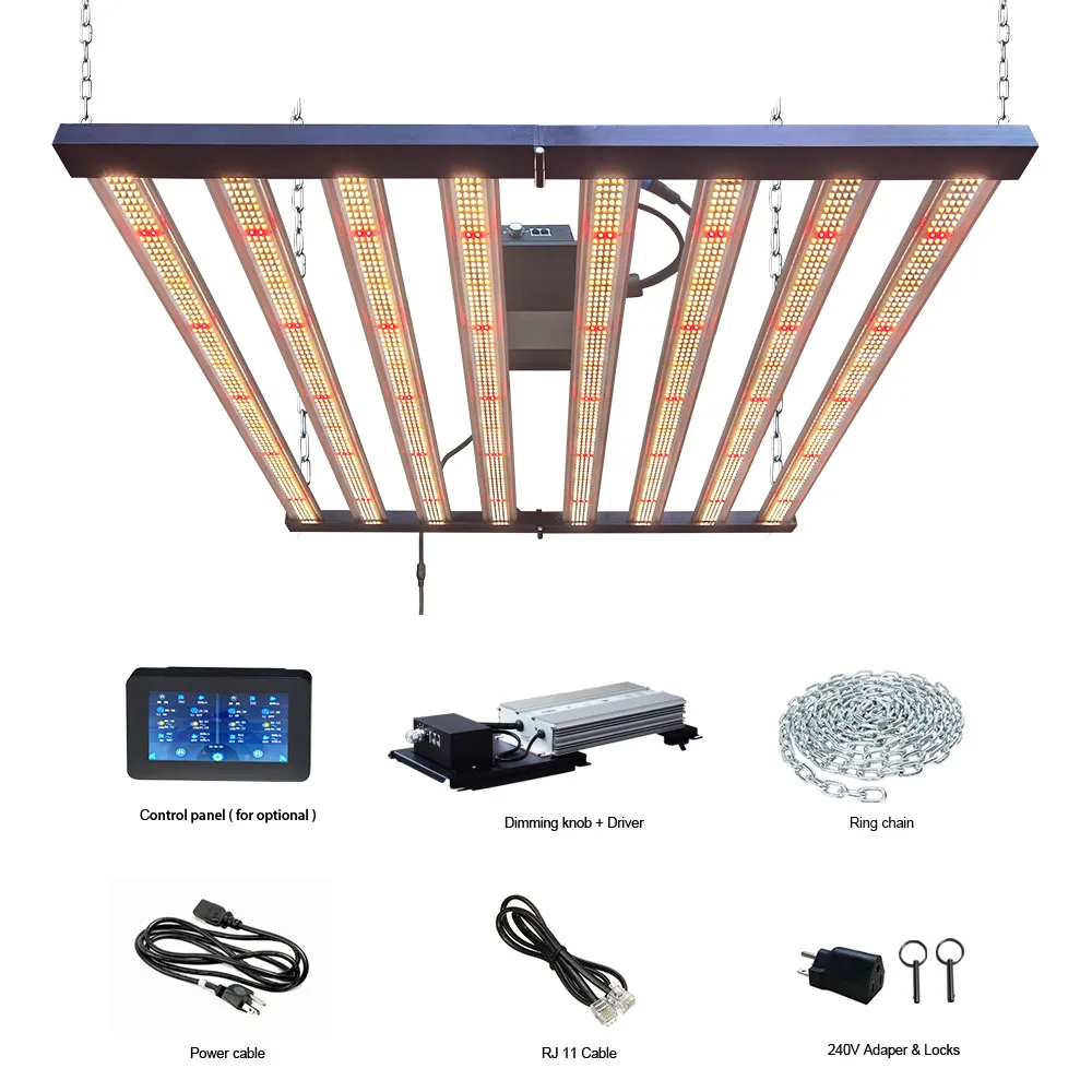 

Dimmable With Controller Flower Indoor Plant 720 watt 8 Strips 700w 720w 740w Samsung Full Spectrum LED Grow Light Bar