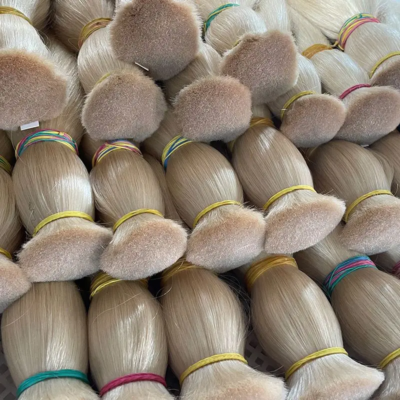 

Blonde color hair bulk 613 human hair bulks Russian human hair bulks