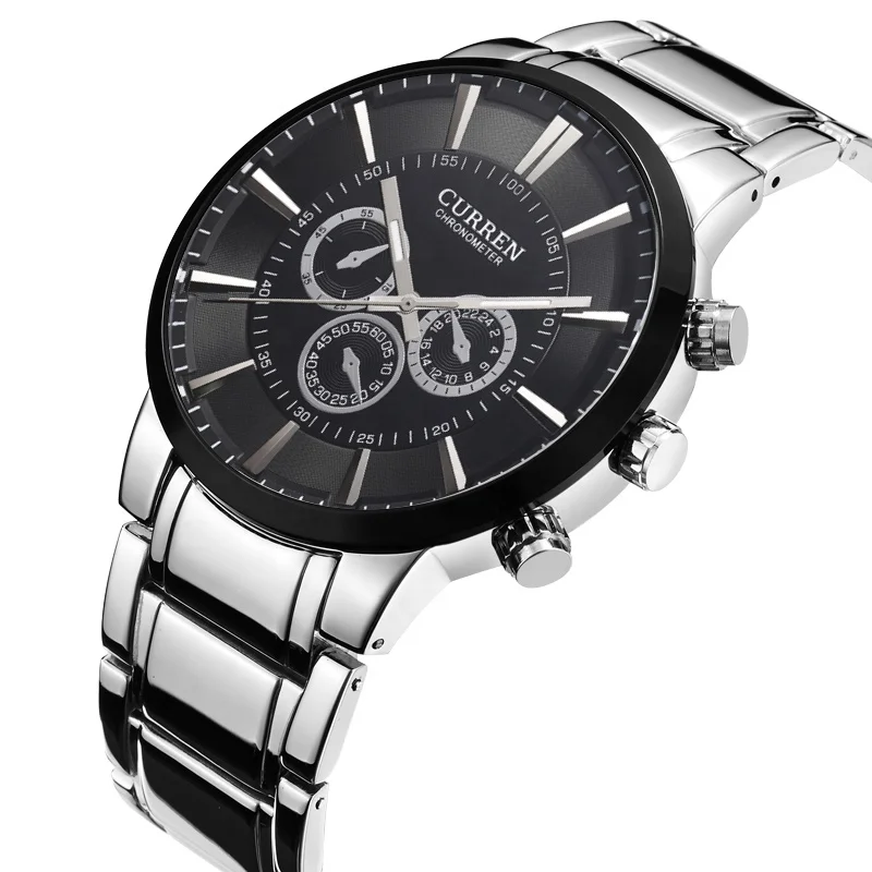 

CURREN 8001 Men Metal Stainless Steel Alloy Quartz Movement Mens Custom Watch