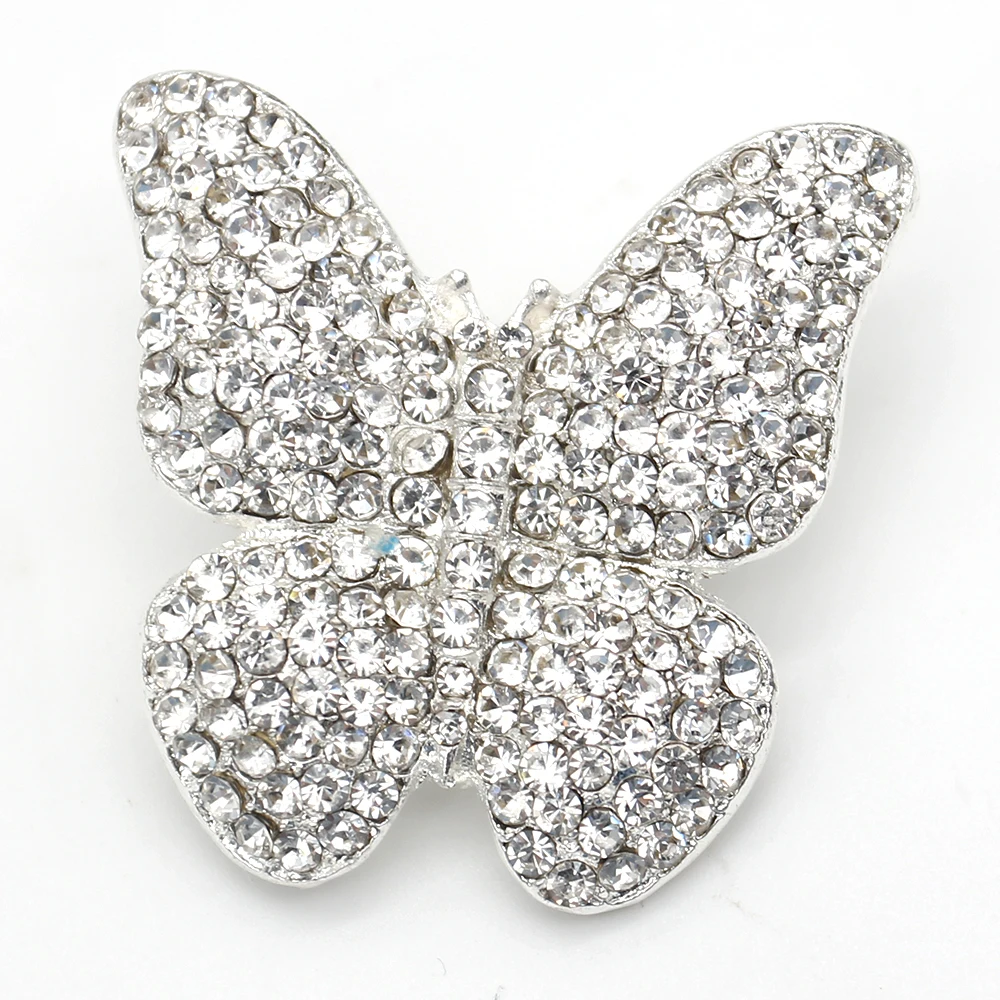 Vintage Luxury Rhinestone Crystal Clear Butterfly Brooch Pin Ladies Insect Brooch Accessories