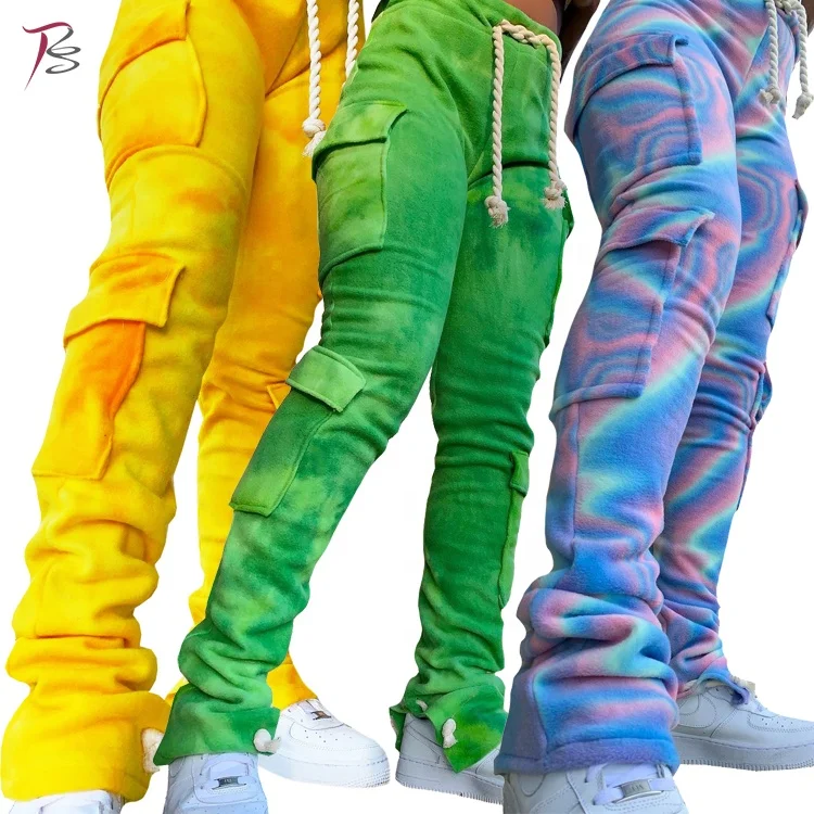 

Velvet printed stretch cargo pants with multi-pocket cuffs drawstring decoration velvet fabric two piece women stacked pants set, Customized color