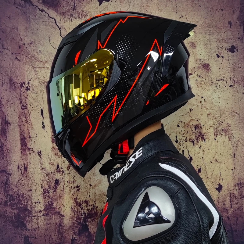 

DOT CertifiedFull Face Motorcycle Helmet Highway racing helmet Double lens helmet capacete