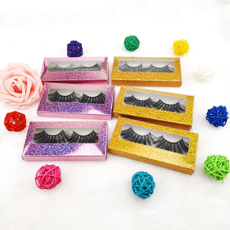 

Wispy 3d faux mink lashes high quality silk eyelashes vendor with custom private label packaging box false eyelashes bulk, Black