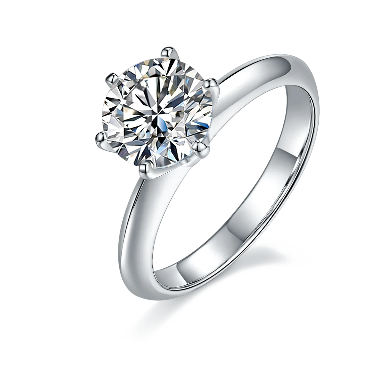 

Elegant 2 Carat Sterling Silver Ring Moissanite Wedding Ring