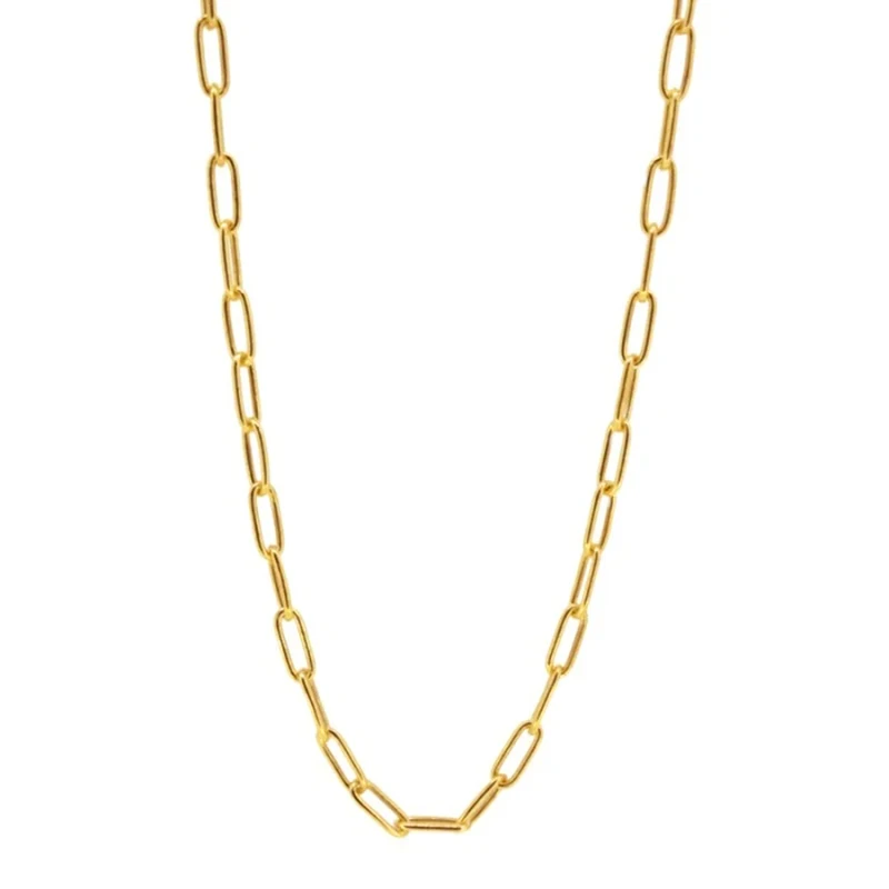 

S925 sterling silver ins style 2020 new simple paperclip women necklace