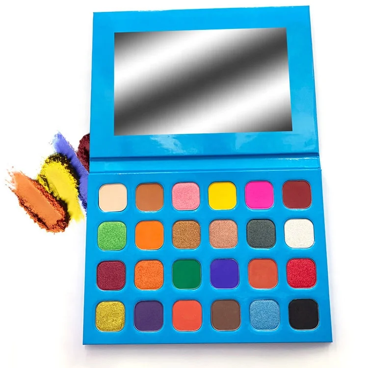 

Private Label Make Up Cosmetics Popular 24 Color Pressed Glitter Matte Shimmer Eyeshadow Palette With Cardboard Box, Muliti-color