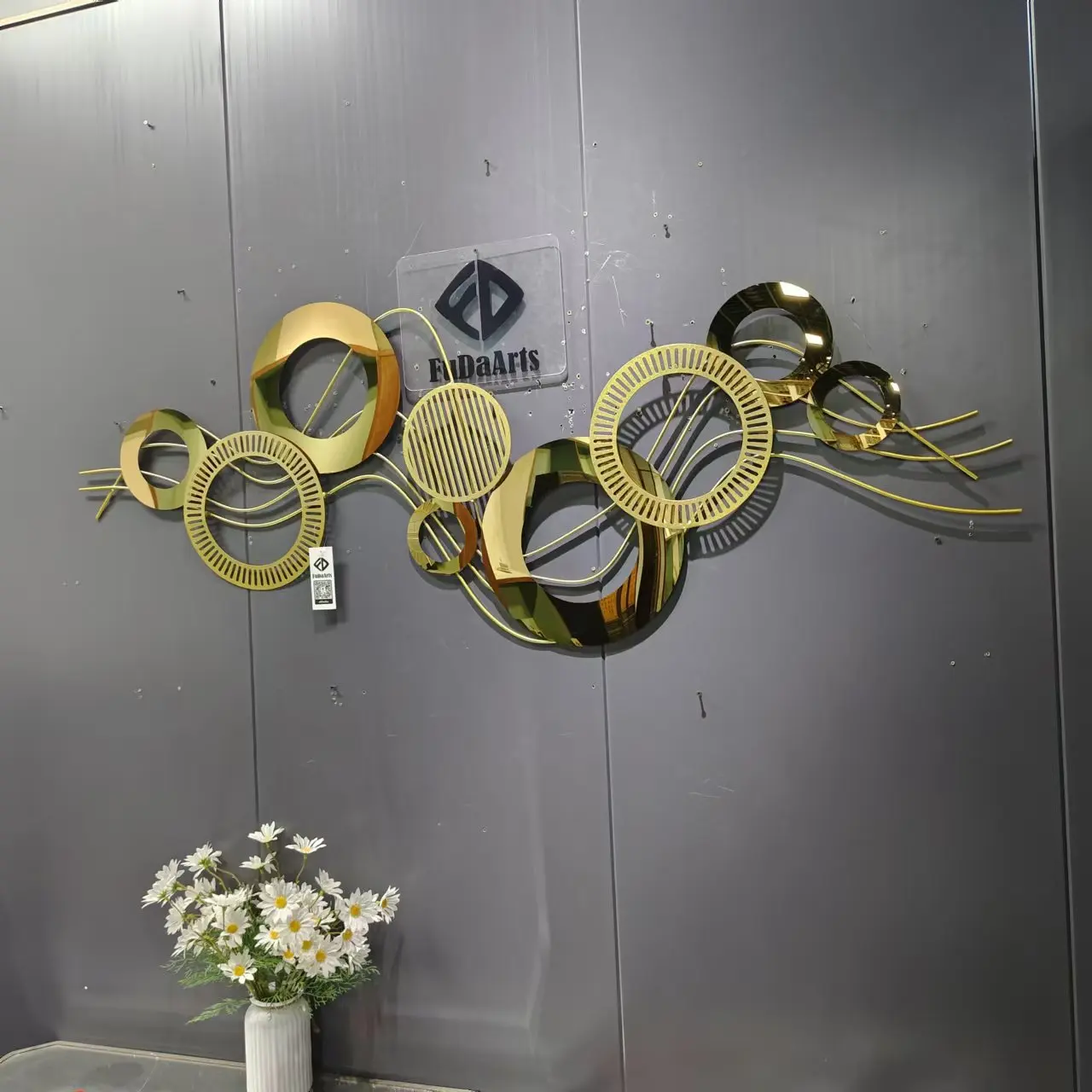 150x53cm Three-dimensional Living Room Gold Metal Wall Hanging Decor Light Luxury Creative Iron Wall Decorations for Home