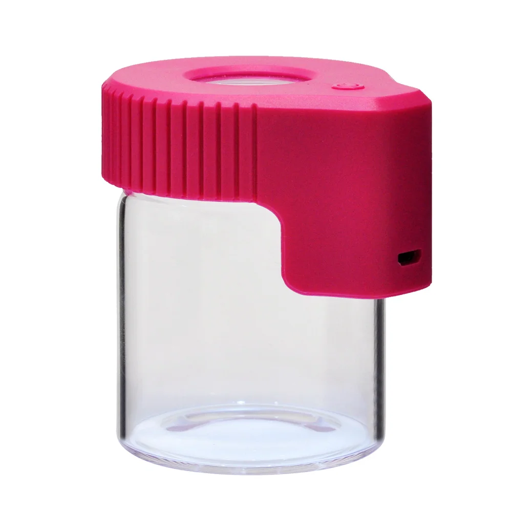

Hot Sale USB Charger Air Tight Storage Herb Stash Container Magnifying Mag Led Glass Weed Jar, Mix color