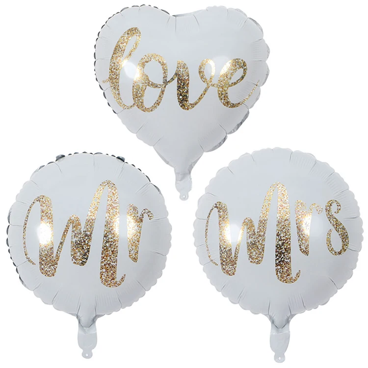 

Wholesale Cheap Price 2020 New Design Foil Helium Wedding 18 "Round Mr & Mrs Foil Balloon