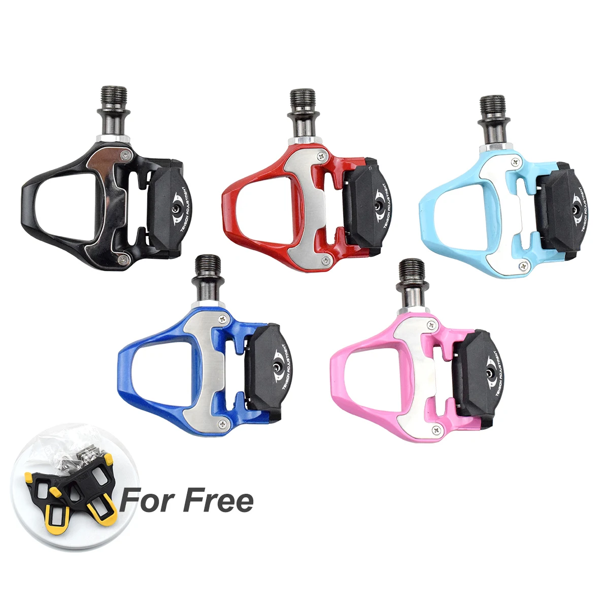 

Aluminium alloy road bike pedal racing road car self-locking pedal bicycle road dedicated lock pedal, Black