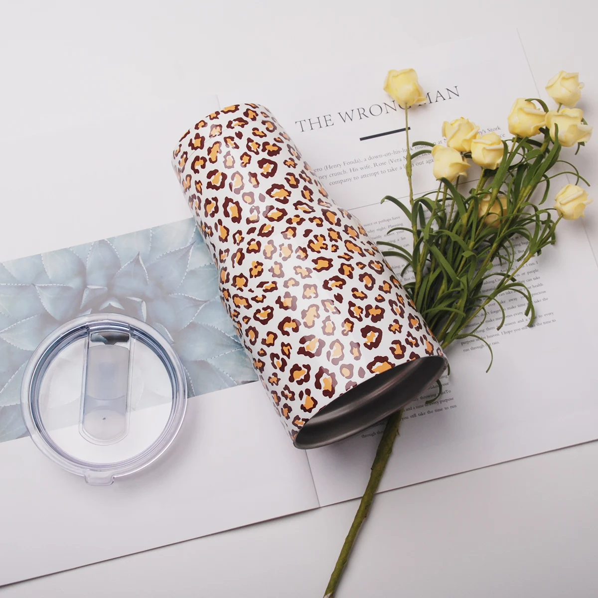 

30 oz Stainless Steel Tumbler Fashion Leopard Glitter Cups Double Wall Vacuum Insulated Mug With Lid DOM113-1175