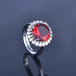 Red round shape Cubic Zircon ring gift ring women'