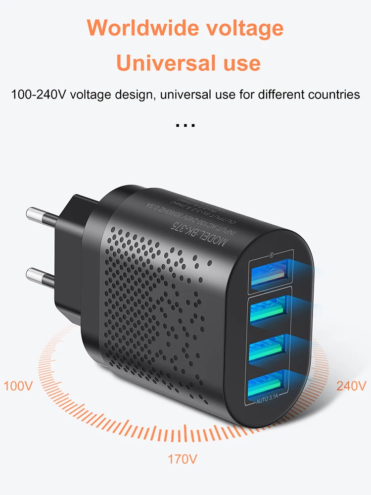 4 Port Quick Fast Charger