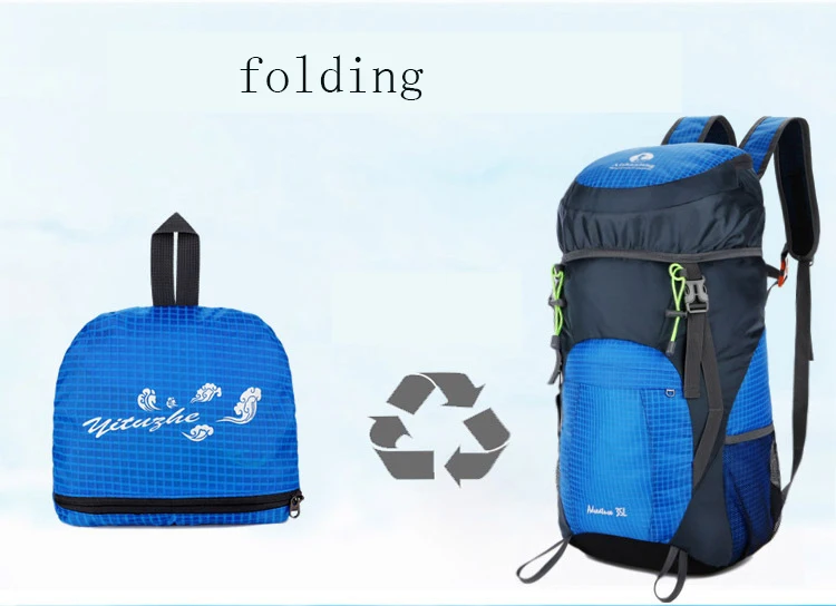 Volume outdoor folding backpack hiking backpack skin pack