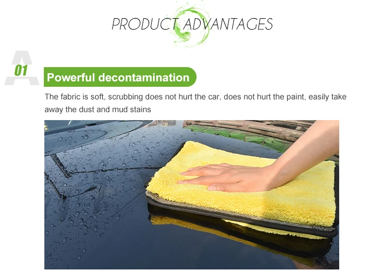 High Quality Thicken Microfiber Car Detailing Polishing Water Absorbent Coral Fleece Cleaning