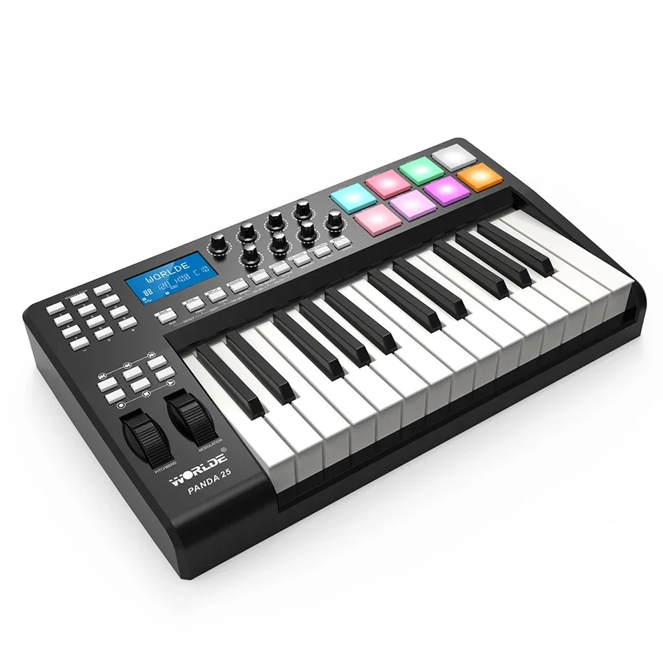 

Worlde Panda 25 key midi keyboard controller 25 key with drum pad digital music audio studio piano 25key for musical instruments