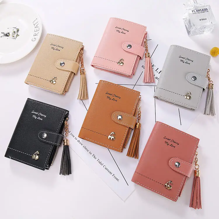 

YS-W143 Fashion slim zipper design cute purse pu leather wallet for girls