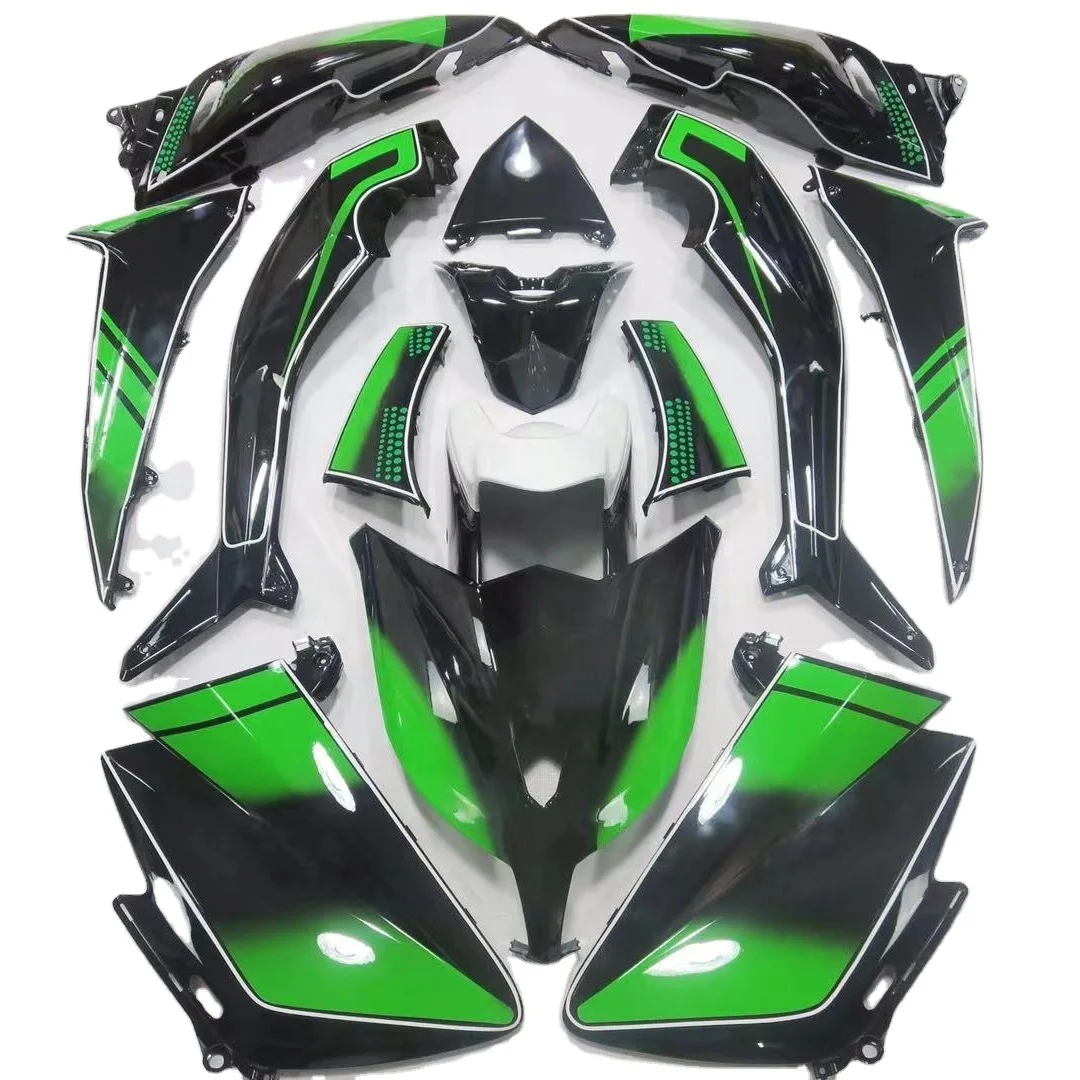 

2021 WHSC Customized ABS Plastic Fairing Kit For YAMAHA TMAX 530 2015 Green Black, Pictures shown