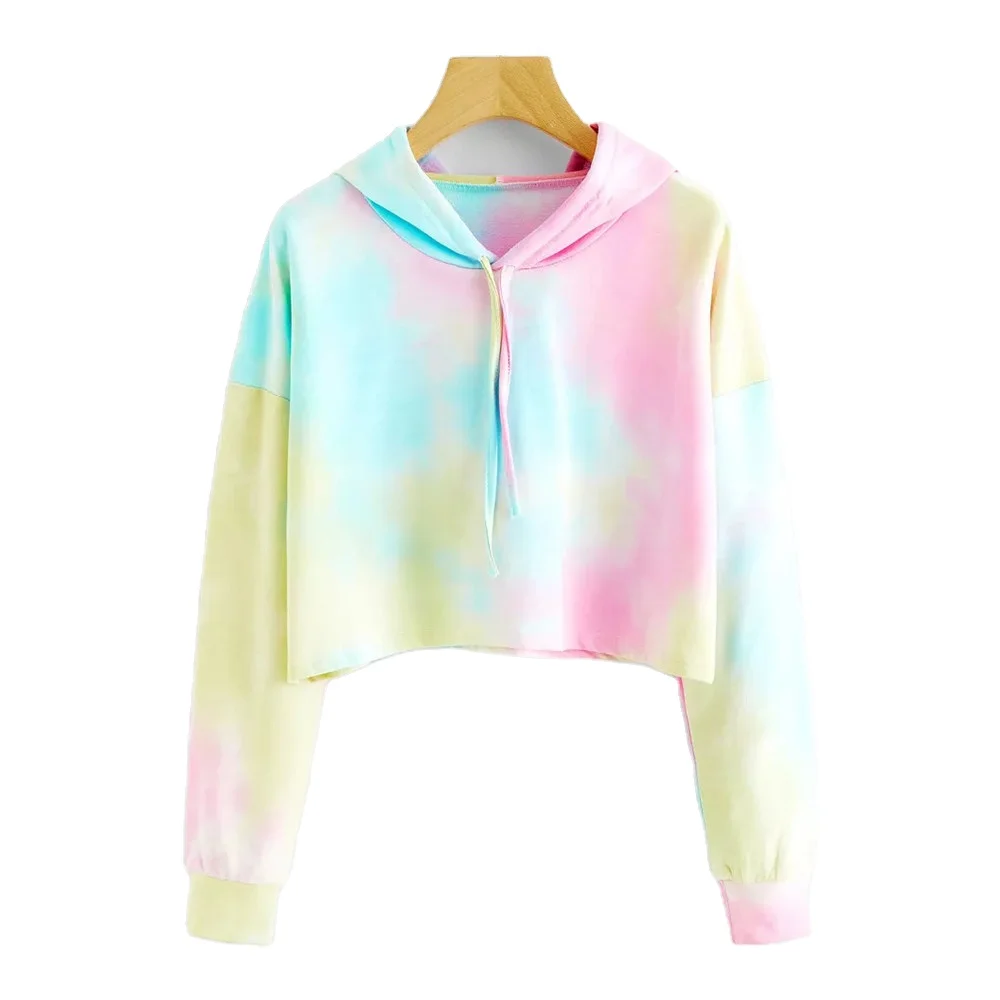 

Long Hoodie Woman Long Sleeve Casual Knit Women's Tie Die Hoodies, Customized color
