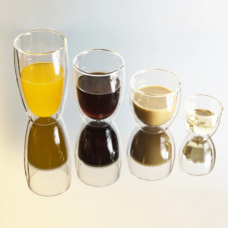 

Wholesale customized Double Liquor Tea Glass Cup
