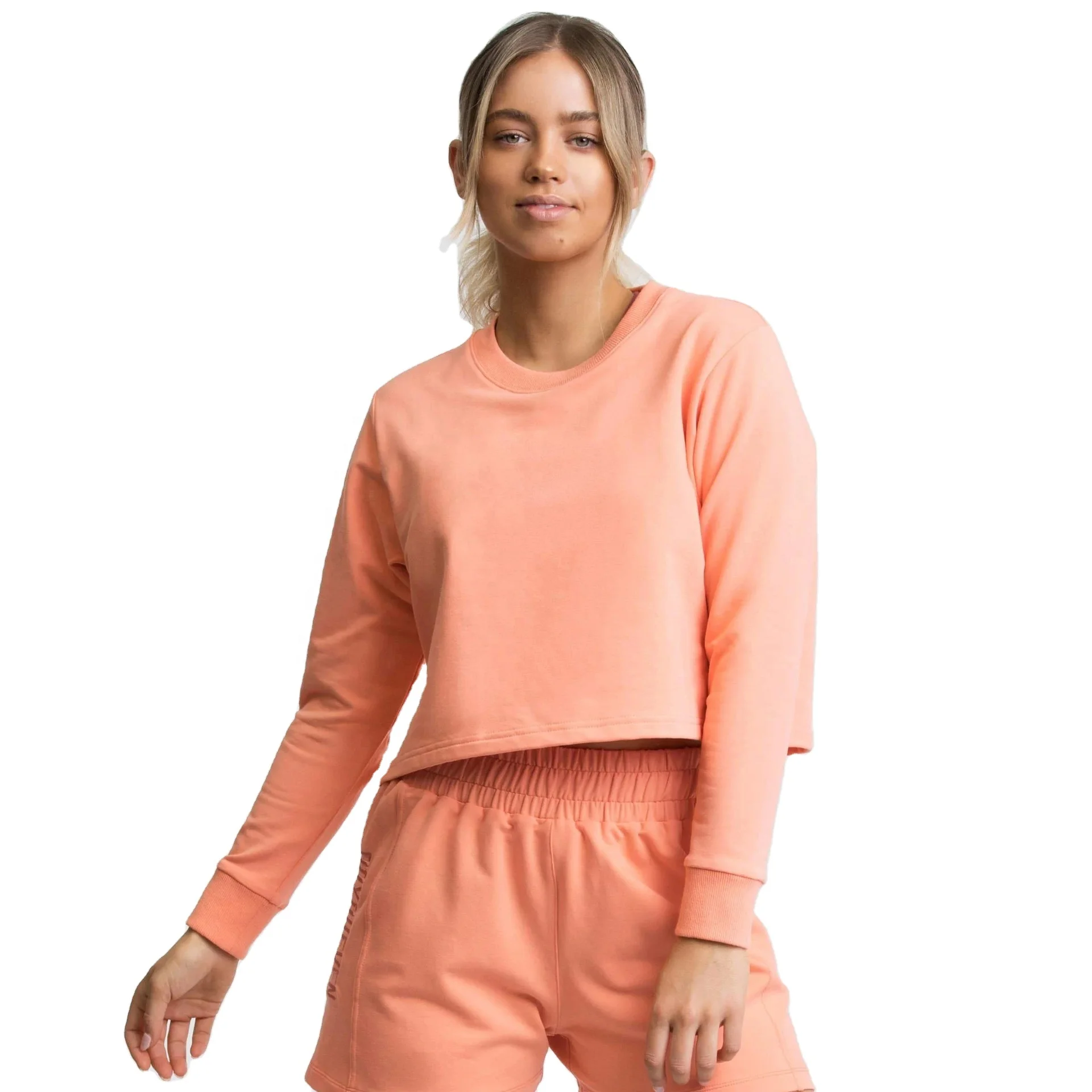

Hot Sale Summer Yoga Gym Tops Sports Solid Color Loose Sports Sweatshirt