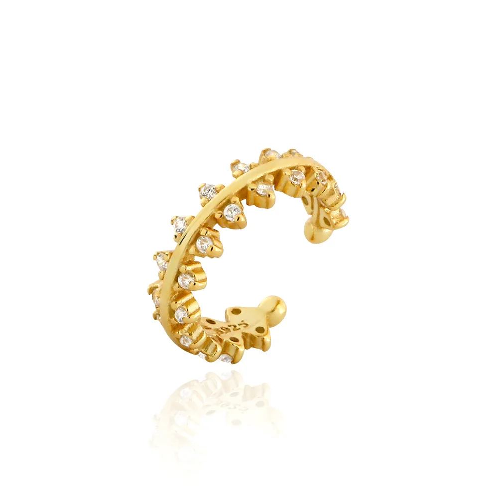 Fashion Jewelry 925 Silver Cuff Earring for Women Gold Plated 925 Sterling Silver Clip on Ear Cuff Earrings Non Piercing Jewelry