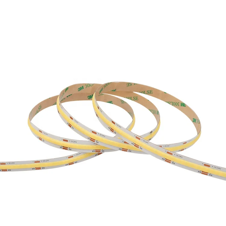 Hot seller COB Dimmable DC24V Fob tunable white COF 608chips CRI>90 waterproof COB Led Strip Light