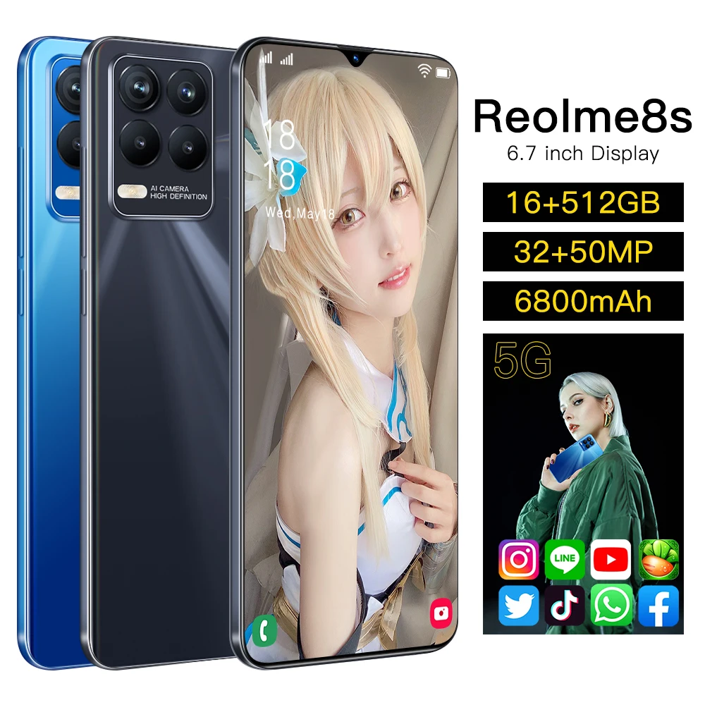 

Newest Factory outlet cheap phones Reolme 16+512GB original Android cell phone 4g Unlocked mobile phones