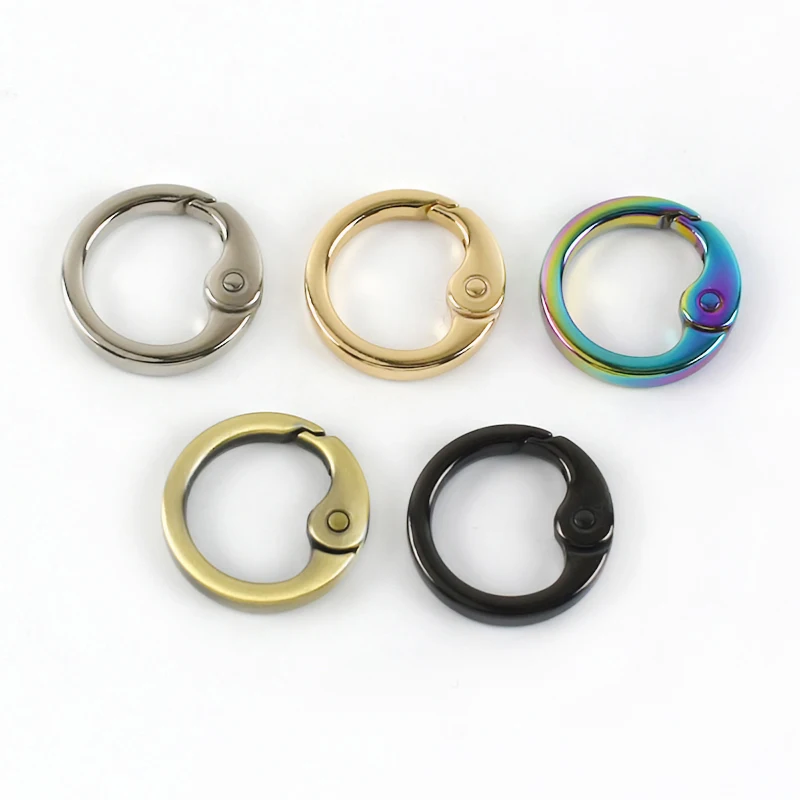 

Mettee BF938  Flat Open Spring Ring Hardware Accessories Round Snap Hook Clip Keyring Bag Strap Connection Clasp Ring Buckle, Gold,silver,gun black,bronze,rainbow