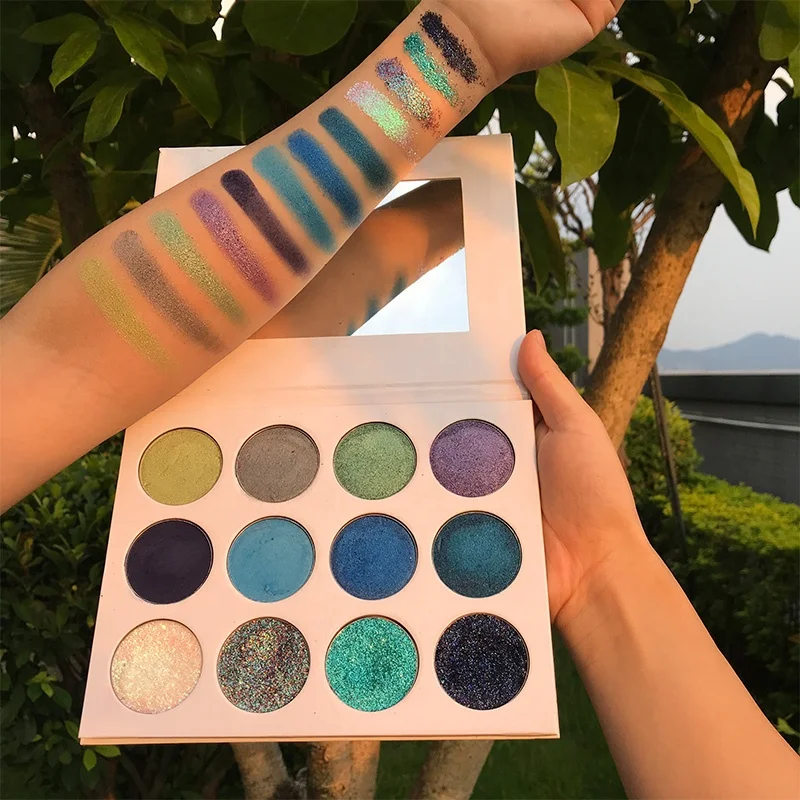 

Hot Selling Makeup Glitter Eyeshadow Palette 12 Colors Long Lasting Private Label