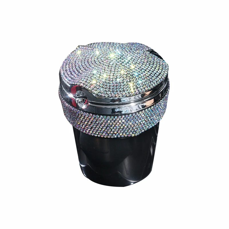 

Blue LED Light Indicator Bling Shiny Cigarette Smokeless Cylinder Cup Holder Portable Car Ashtray Interior Accessories for Women, 7 colors