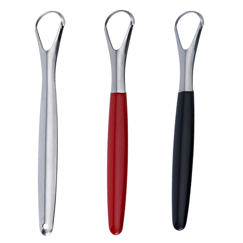 

Wholesale stainless steel tongue scraper tongue cleaner oral healthy caring metal scrapers