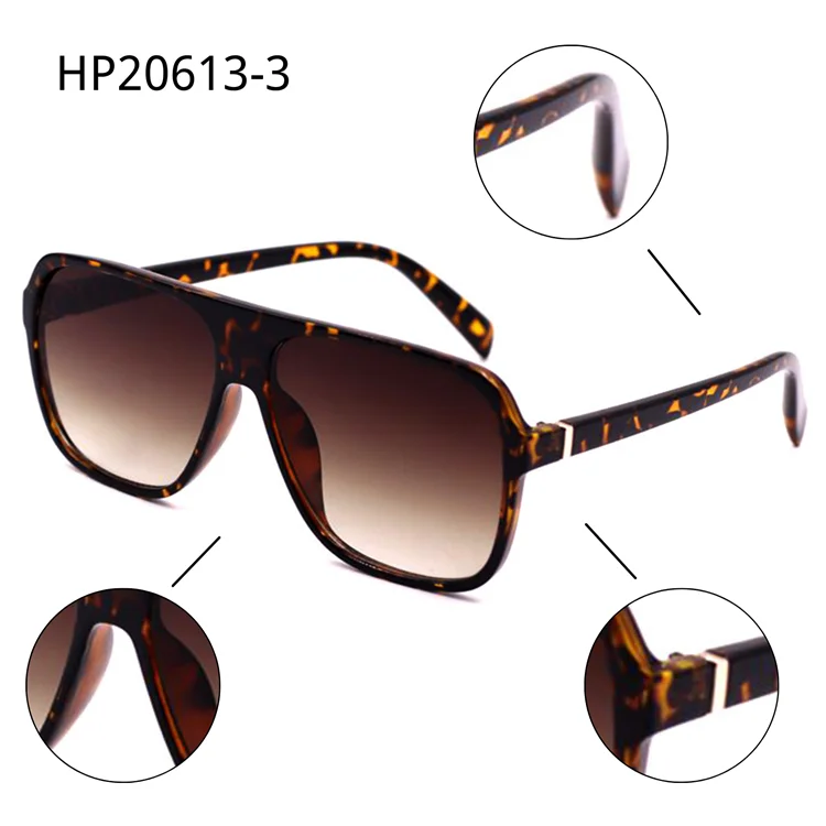 

2021 VIFF HP20613 Custom Logo Big Frame Shades Sun Glasses River UV400 Oversized Flat Top New Style Sunglasses