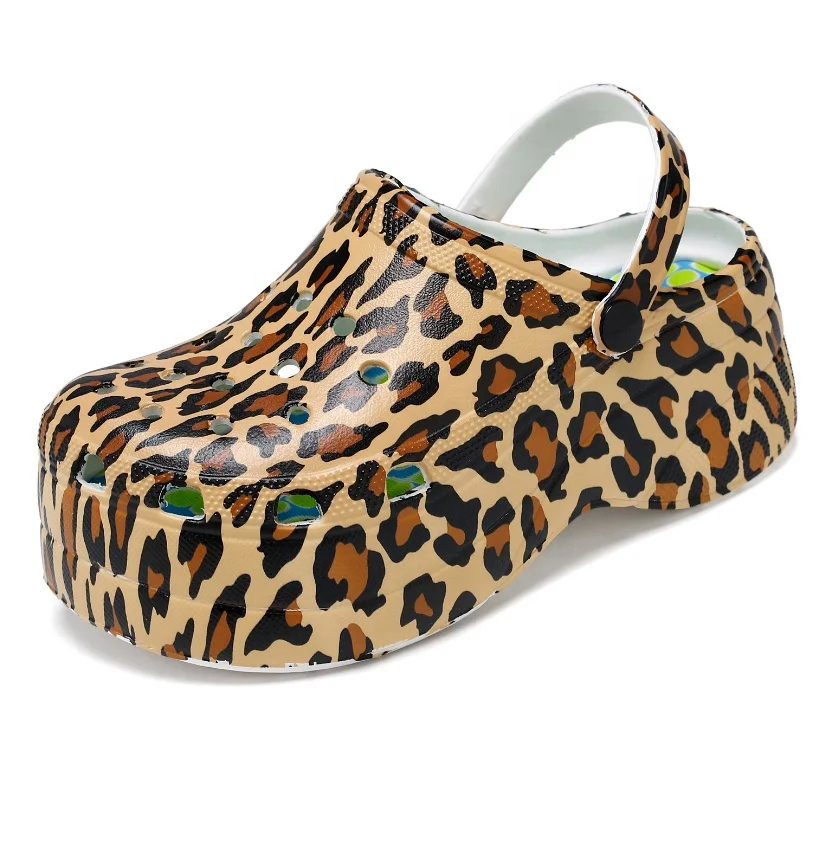 

Amazon USA fashion tie dye print python clogs platform woman EVA garden shoe lady girl sandal slipper manufacturer cheetah clog, Optional