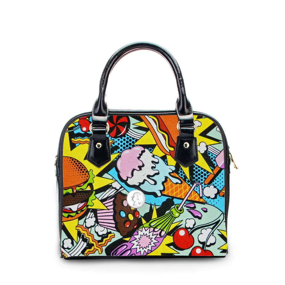 

Graffiti Bag Print On Demand Customized Women Shoulder Bag PU Premium Fashion 2020 Leather Tote Bag MOQ 1 For Dropshipping