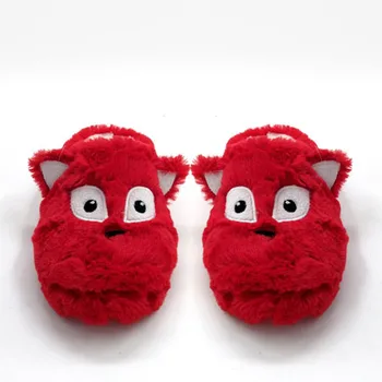 red fluffy shoes