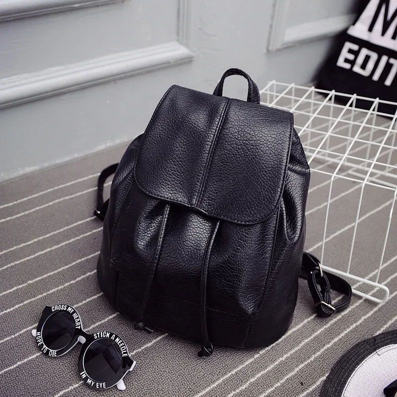 

New Style Casual Portable Drawstring Fashion Cheap Ladies Polyester Pu Backpack Bag For Girls, Customized