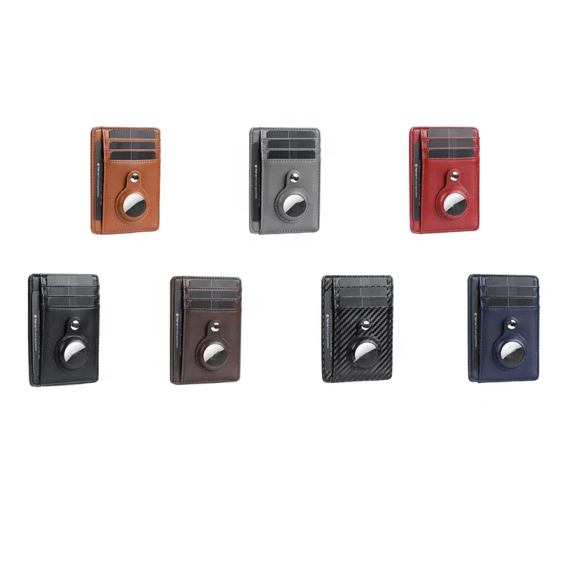 

Wholesale Minimalist Airtag Carbon Fiber Credit Cards Holder Slim Minimalist Front Pocket Wallet Airtag Holder