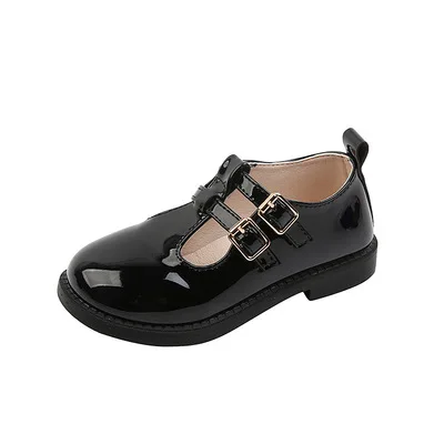

Nian OEM Sapatos de couro new little kids manufacturer children flat shoes cheap high quality children casual shoes, Black white