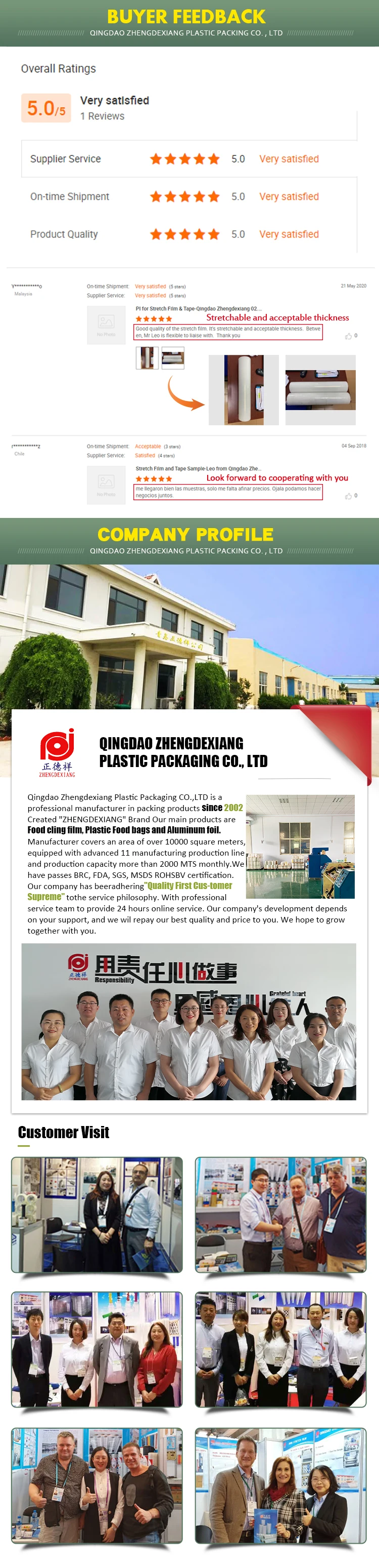 Stretch Cling Film Wrap Laminated Food Grade Plastic Cling Film