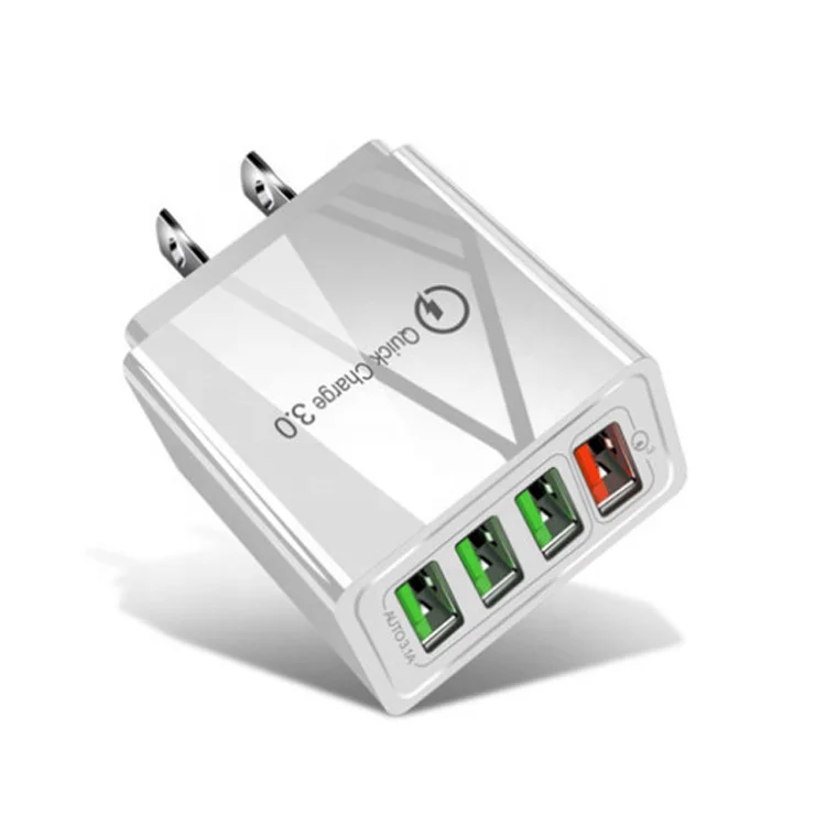 

5V 3.1A Wall USB Charger 4 USB Port International Universal US Plug Travel Charger Adapter for cell phone, White,black,custom