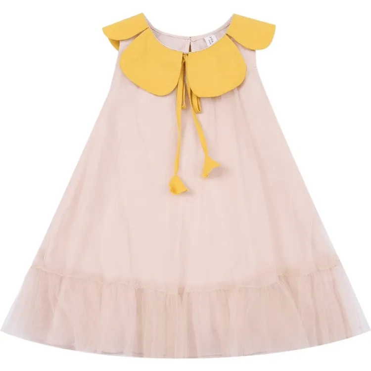 

Children's Wear 2020 Girls' Summer Dress Baby Veil In Children's Doll Collar Skirt