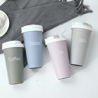 

European and American Stainless Steel Vacuum Insulation Portable Straw Coffee Cup Portable Mug Office Gift Water Cup, Customized color
