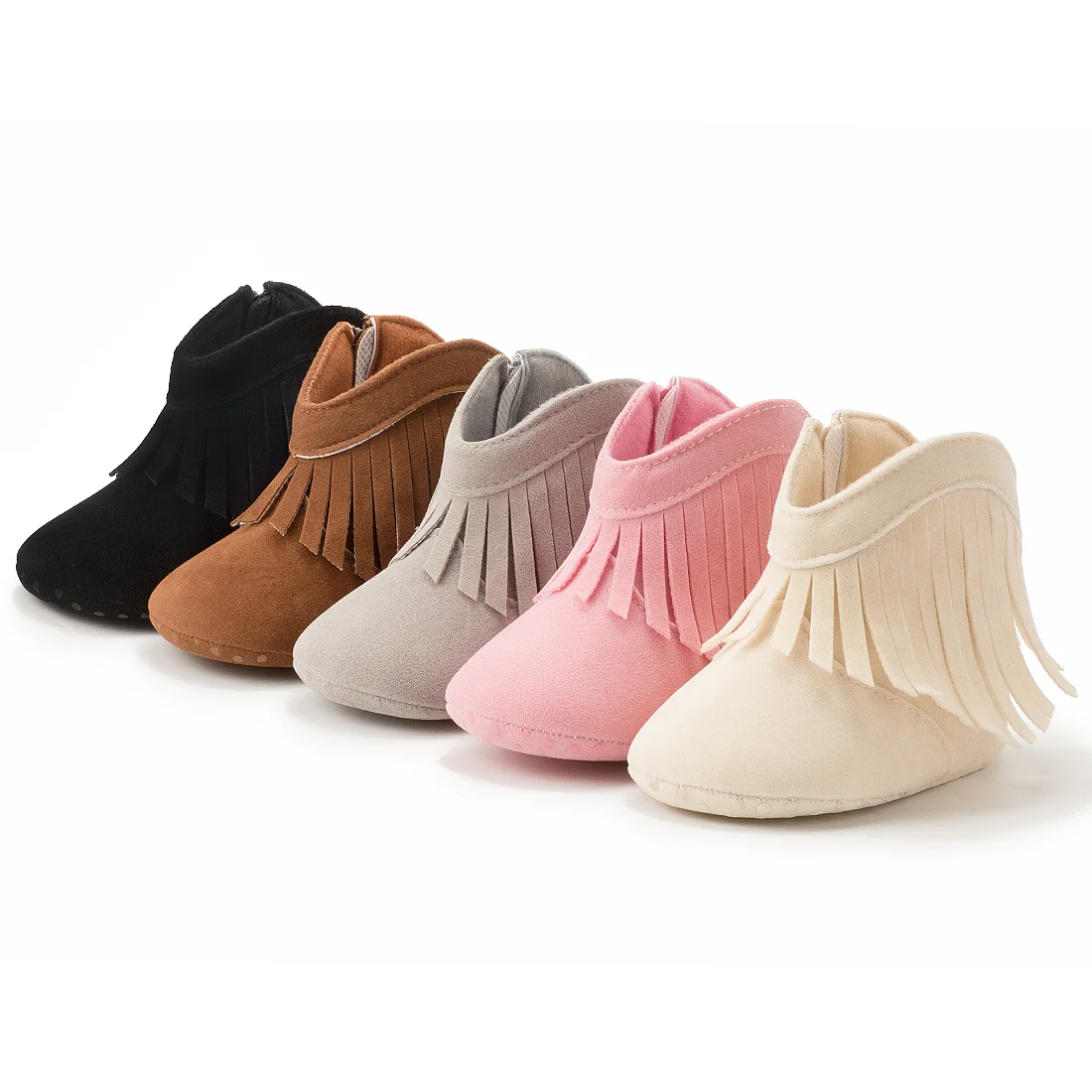 

MOQ 1 Comfortable Winter Tassel Newborn Infant Booties Girls Baby Cowboy Boots for Toddler Boys