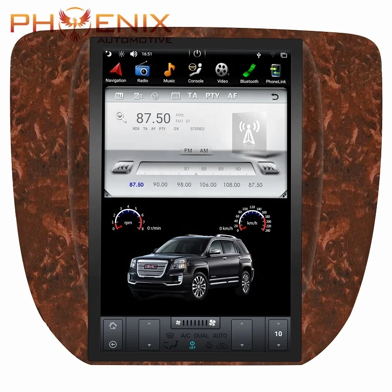 

12.1" Car Multimedia Navigation System Touch Screen Dvd Player For Chevrolet Silverado Tahoe Gmc Yukon 2007-2014 Tesla radio, Mahogany