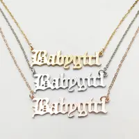 

Fashion alloy name necklace babygirl plate bar necklace jewelry silver gold and rose gold