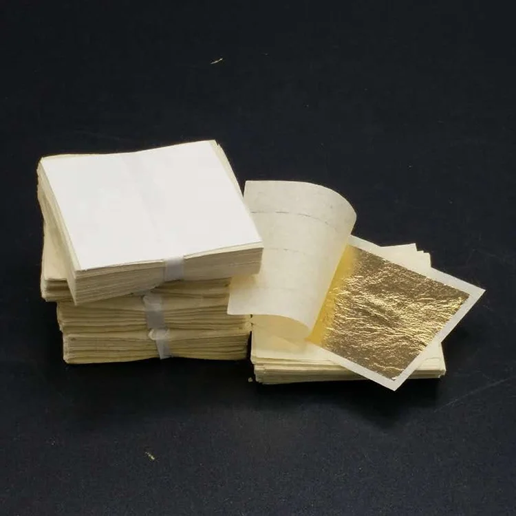 
Bakery decoration ingredient edible gold leaf food additives edible gold 4.33cm 24k gold leaf for cake decorations 